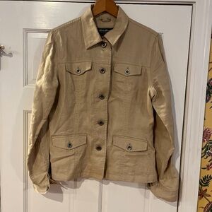 Eddie Bauer Linen Safari Style  Lightweight Button Jacket